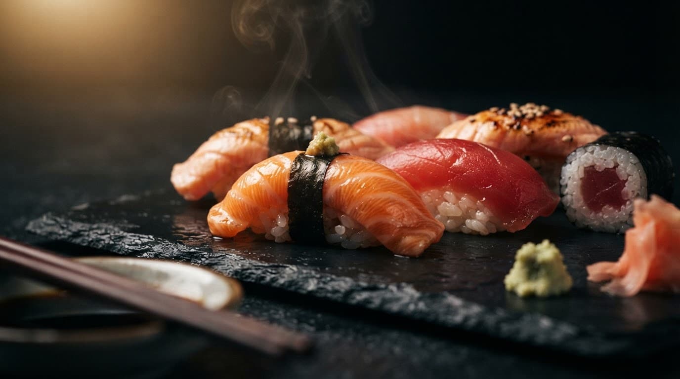 Fresh sushi platter served by Fish on the Roll